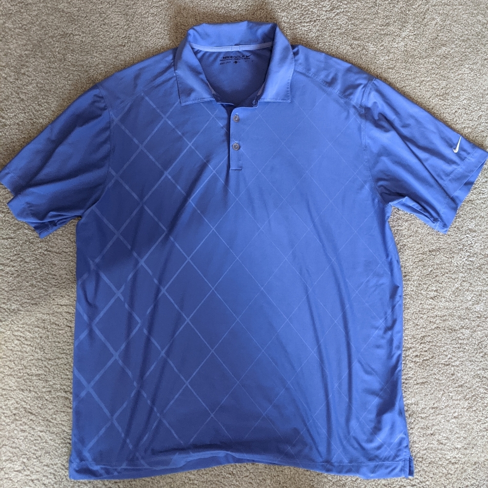 Nike Golf Patterned Dri Fit Polo - Sz L